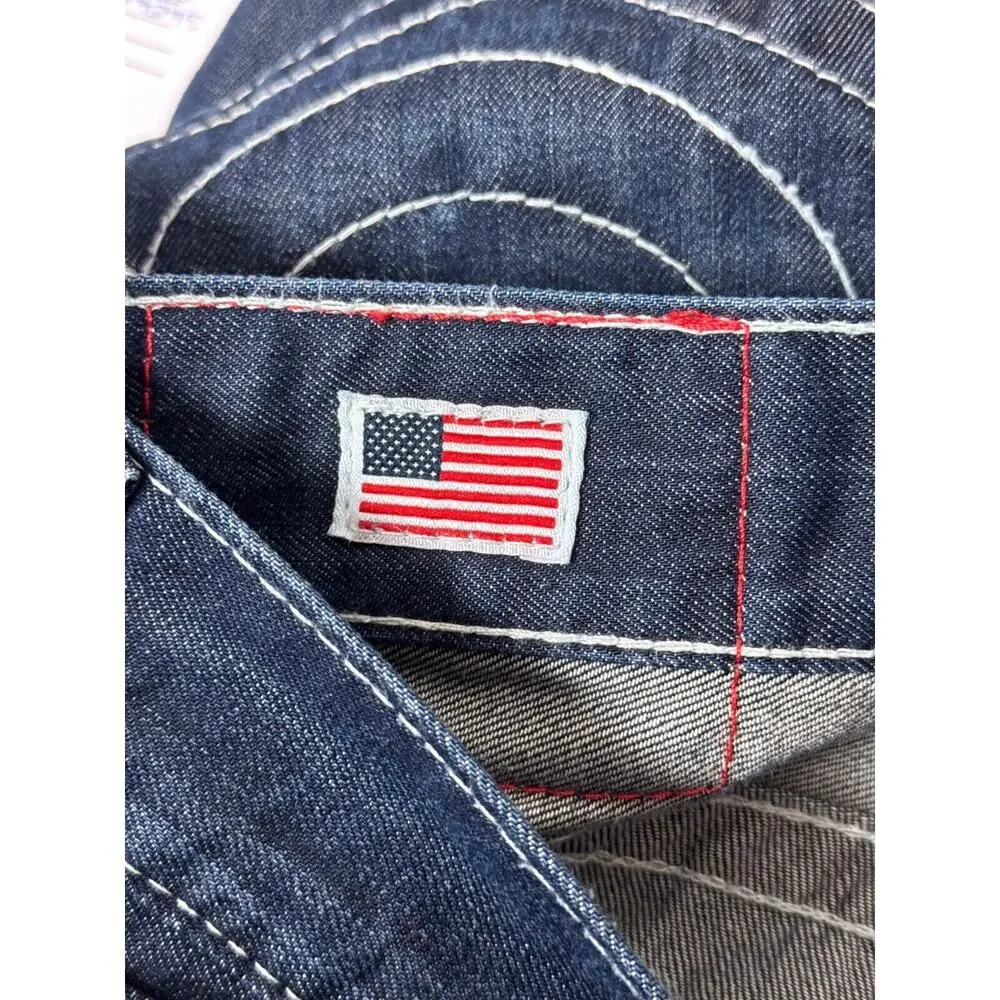 New True Religion Jeans 33 x 33 Mens Ricky Flap Pocket Relaxed Straight Fit